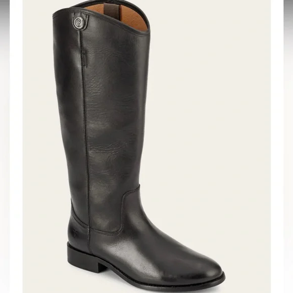 🌸FRYE🌸 Melissa Tall Black Leather Riding Boots size 6 - Picture 2 of 12